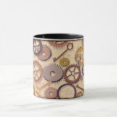 Steampunk Wielen, tandwielen, sleutels, oude steen Mok (Midden)