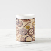 Steampunk Wielen, tandwielen, sleutels, oude steen Porselein Kop (Voorkant)