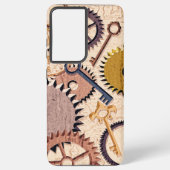 Steampunk Wielen, tandwielen, sleutels, oude steen Samsung Galaxy Hoesje (Achterkant)
