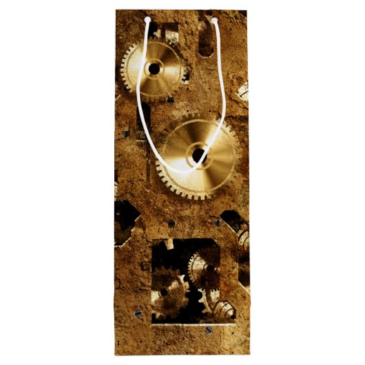 Steampunk Wijn Cadeautas (Achterkant)