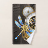 Steampunk-wijzerplaten met dragonfly bad handdoek (Handdoek)