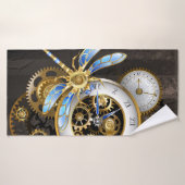 Steampunk-wijzerplaten met dragonfly badhanddoek (Badhanddoek)