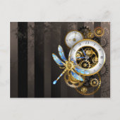 Steampunk-wijzerplaten met dragonfly briefkaart (Voorkant)