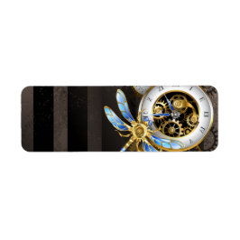 Steampunk-wijzerplaten met dragonfly etiket