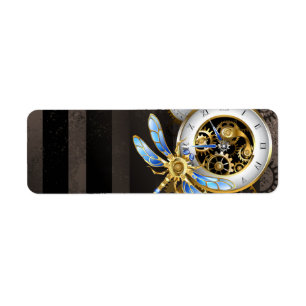 Steampunk-wijzerplaten met dragonfly etiket