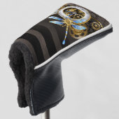 Steampunk-wijzerplaten met dragonfly golfheadcover (3/4 voorkant)