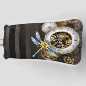 Steampunk-wijzerplaten met dragonfly golfheadcover (Voorkant)