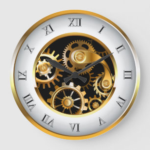 Steampunk-wijzerplaten met dragonfly grote klok