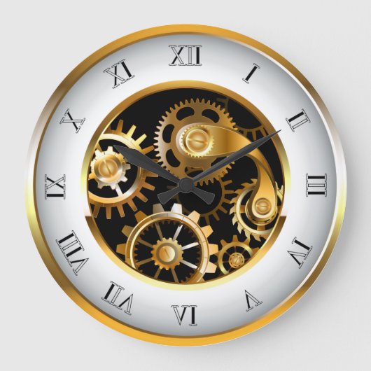 Steampunk-wijzerplaten met dragonfly grote klok (Voorkant)