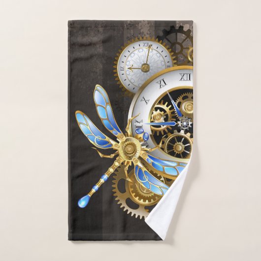 Steampunk-wijzerplaten met dragonfly handdoek (Handdoek)