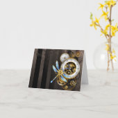 Steampunk-wijzerplaten met dragonfly kaart (Gele Bloem)