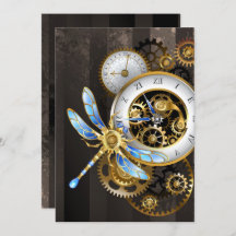 Steampunk-wijzerplaten met dragonfly
