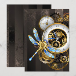 Steampunk-wijzerplaten met dragonfly kaart
