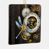 Steampunk-wijzerplaten met dragonfly keramisch ornament (Rechts)