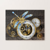 Steampunk-wijzerplaten met dragonfly legpuzzel (Horizontaal)