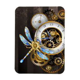 Steampunk-wijzerplaten met dragonfly magneet