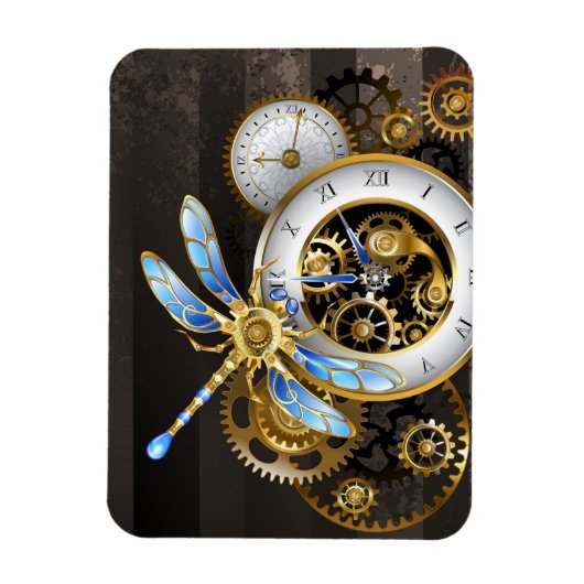 Steampunk-wijzerplaten met dragonfly magneet (Verticaal)