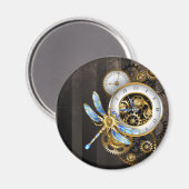 Steampunk-wijzerplaten met dragonfly magneet (Voorkant / Achterkant)