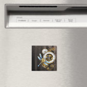 Steampunk-wijzerplaten met dragonfly magneet (Insitu (Vaatwasser))