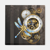 Steampunk-wijzerplaten met dragonfly magneet (Voorkant)