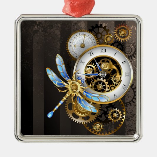 Steampunk-wijzerplaten met dragonfly metalen ornament (Voorkant)