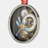 Steampunk-wijzerplaten met dragonfly metalen ornament (Links)