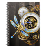 Steampunk-wijzerplaten met dragonfly notitieboek (Voorkant)