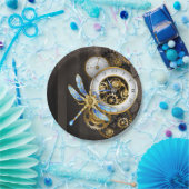 Steampunk-wijzerplaten met dragonfly papieren bordje (Feest)