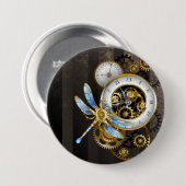 Steampunk-wijzerplaten met dragonfly ronde button 7,6 cm (Voorkant /achterkant)