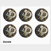 Steampunk-wijzerplaten met dragonfly ronde sticker (Vel)