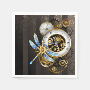 Steampunk-wijzerplaten met dragonfly servet