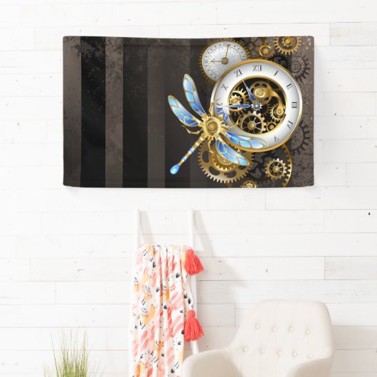 Steampunk-wijzerplaten met dragonfly spandoek (Insitu)