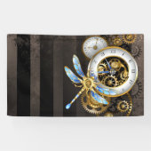 Steampunk-wijzerplaten met dragonfly spandoek (Horizontaal)
