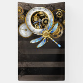 Steampunk-wijzerplaten met dragonfly spandoek (Verticaal)