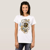 Steampunk-wijzerplaten met dragonfly t-shirt (Voorkant volledig)