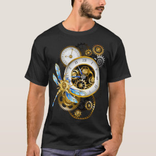 Steampunk-wijzerplaten met dragonfly t-shirt