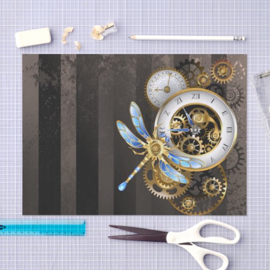 Steampunk-wijzerplaten met dragonfly tissuepapier (Craft)