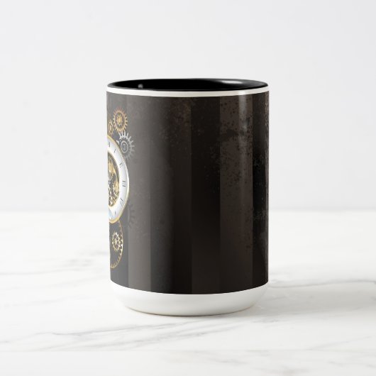 Steampunk-wijzerplaten met dragonfly tweekleurige koffiemok (Center)