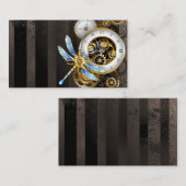 Steampunk-wijzerplaten met dragonfly visitekaartje (Voorkant / Achterkant)