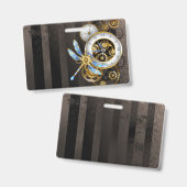 Steampunk Wijzerplaten met Libel Badge (Voor- en achterkant)