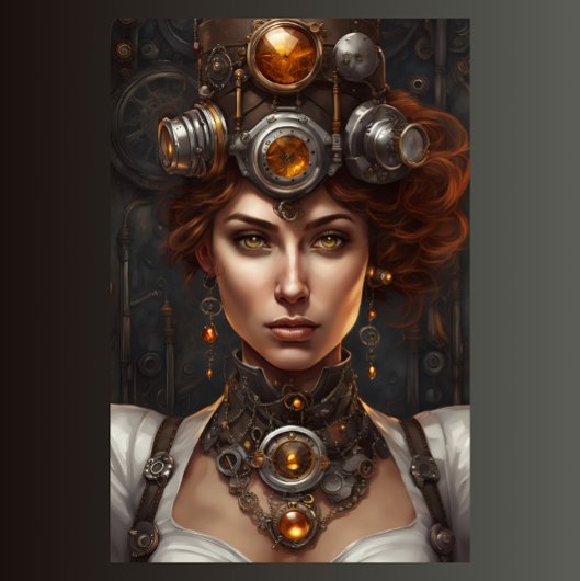 Steampunk Wild wild West Woman decoupage v3 Tissuepapier