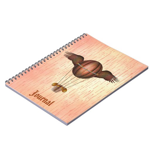 Steampunk Winged Balballonblad Notitieboek (Linkerzijde)