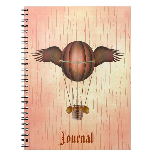 Steampunk Winged Balballonblad Notitieboek (Voorkant)