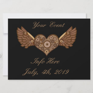 Steampunk Winged hart met tandwielen Thunder_Cove