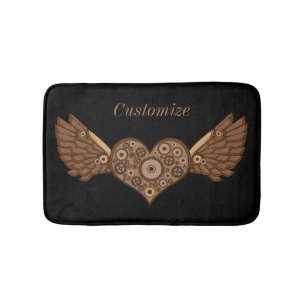 Steampunk Winged hart met tandwielen Thunder_Cove Badmat