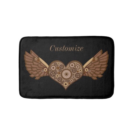 Steampunk Winged hart met tandwielen Thunder_Cove Badmat (Voorkant)