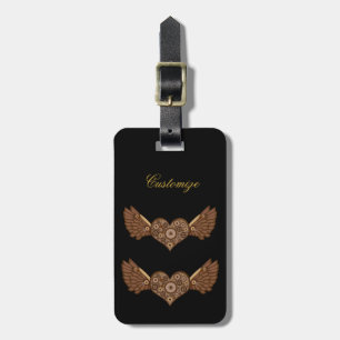 Steampunk Winged hart met tandwielen Thunder_Cove Bagagelabel