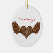 Steampunk Winged hart met tandwielen Thunder_Cove Keramisch Ornament (Rechts)