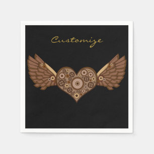 Steampunk Winged hart met tandwielen Thunder_Cove Servet