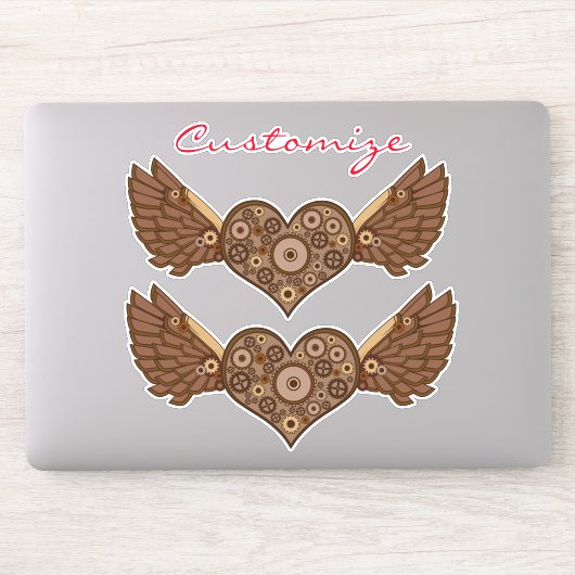 Steampunk Winged hart met tandwielen Thunder_Cove Sticker (Computer)